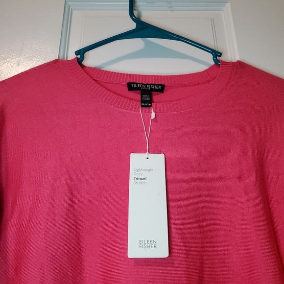 Eileen Fisher Tencel Lyocell Sweater in Cherry Lan - Picture 5 of 8